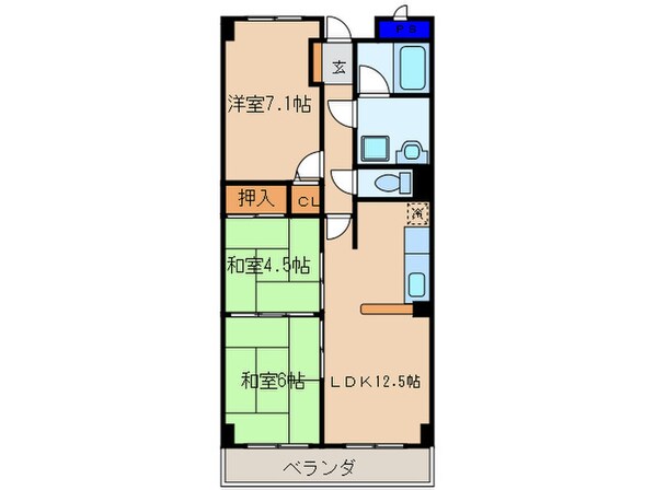 ベルヴィ西浦の物件間取画像